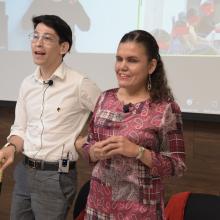 Eneida Rendón y José Antonio Olivo, instructores del laboratorio de sensibilización 