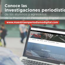 Sitio Web de la maestría vista en una laptop