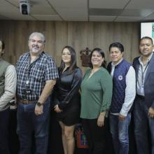 Participantes en la rueda de prensa del dictamen de admisión 2023B